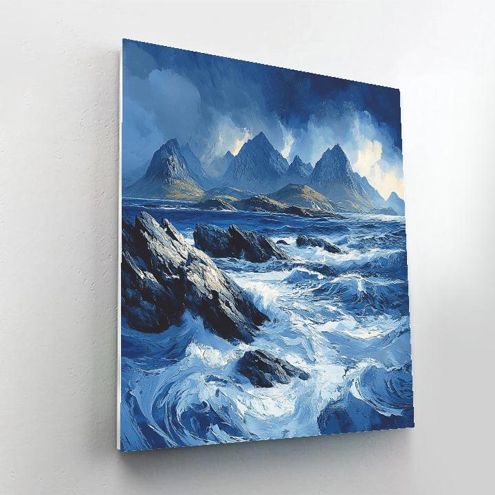 Michelangelo Inspired Storm-Scattered Isles paint by color