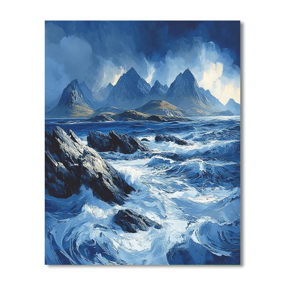 Michelangelo Inspired Storm-Scattered Isles paint by color