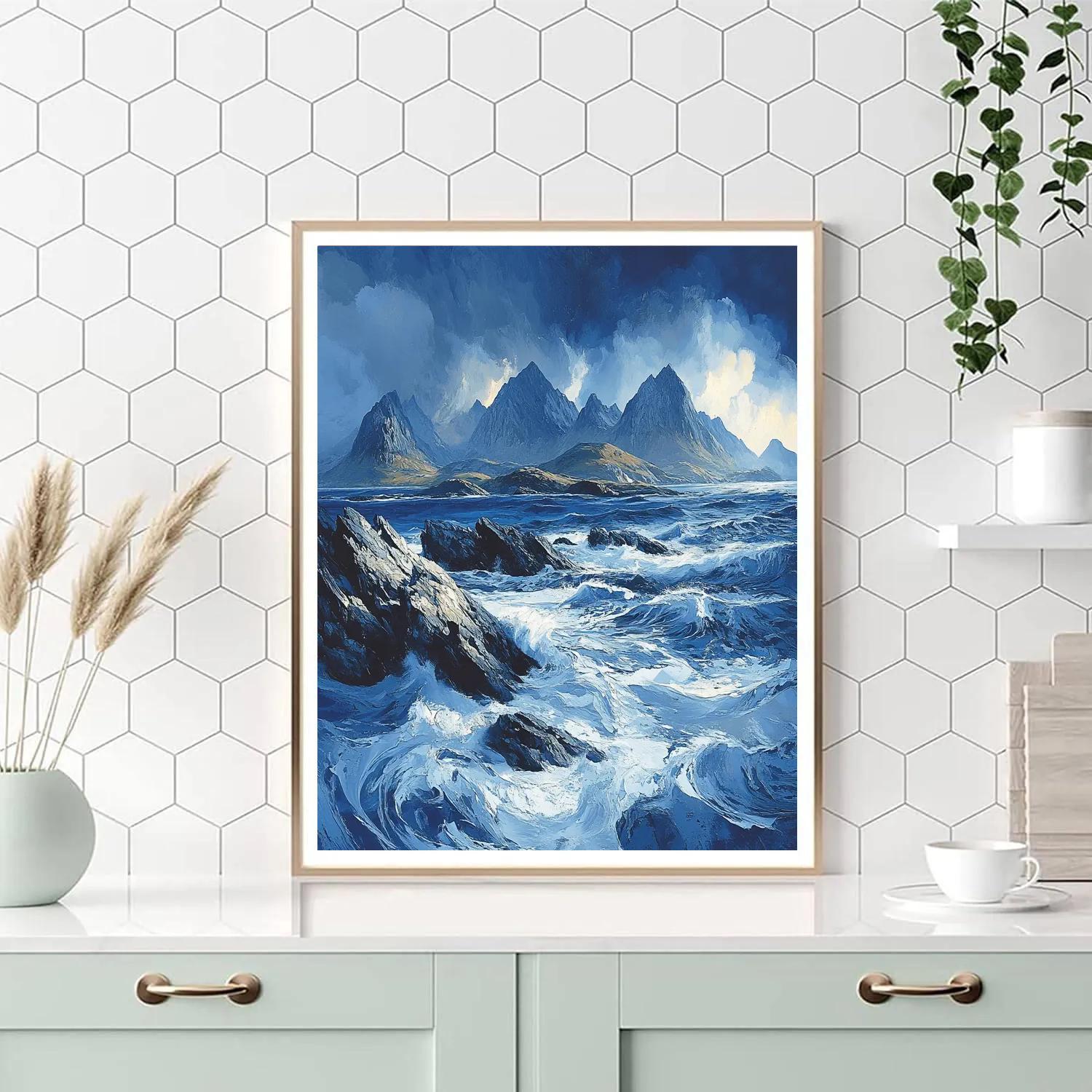 Michelangelo Inspired Storm-Scattered Isles paint by color