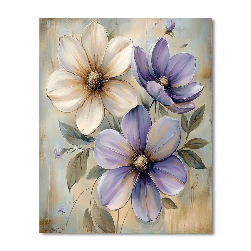 Michelangelo Inspired Luminous Flora Numbered painting kits