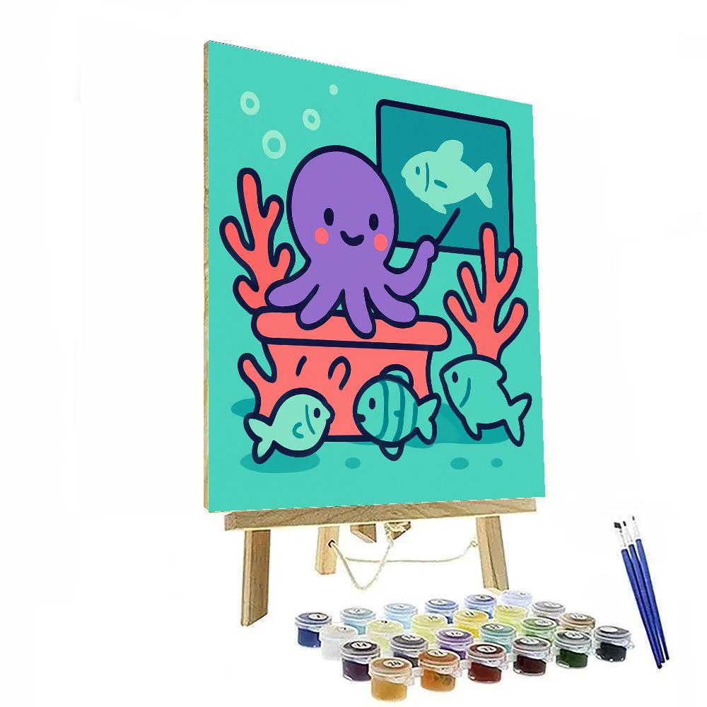 Octopus In Coral Classroom paint by color