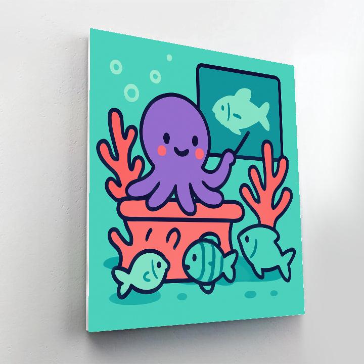 Octopus In Coral Classroom paint by color