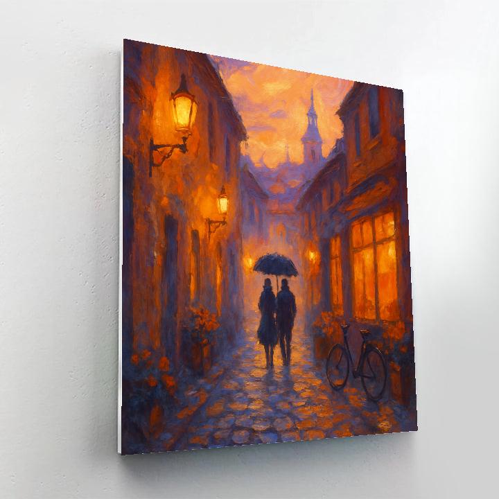Sunset Alleyway Cozy Cityscape DIY paint by numbers