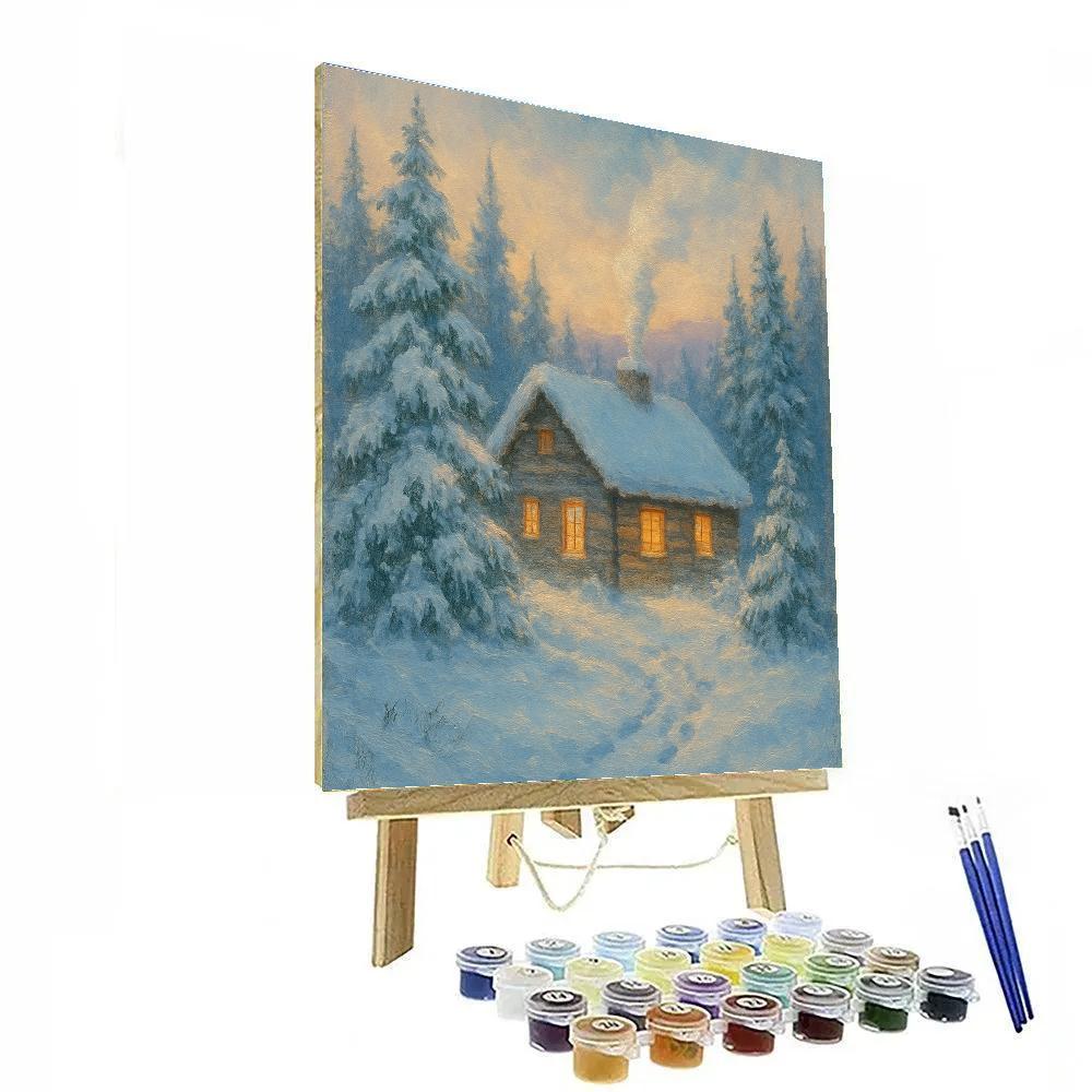 Winter Landscape Hearthside Cabin Paint by numbers kits