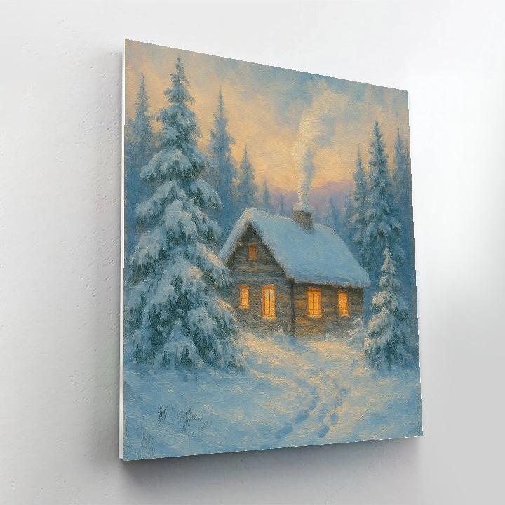 Winter Landscape Hearthside Cabin Paint by numbers kits