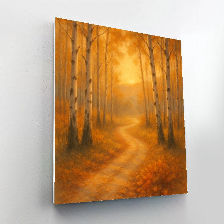 Golden Birch Path Painting by numbers kit