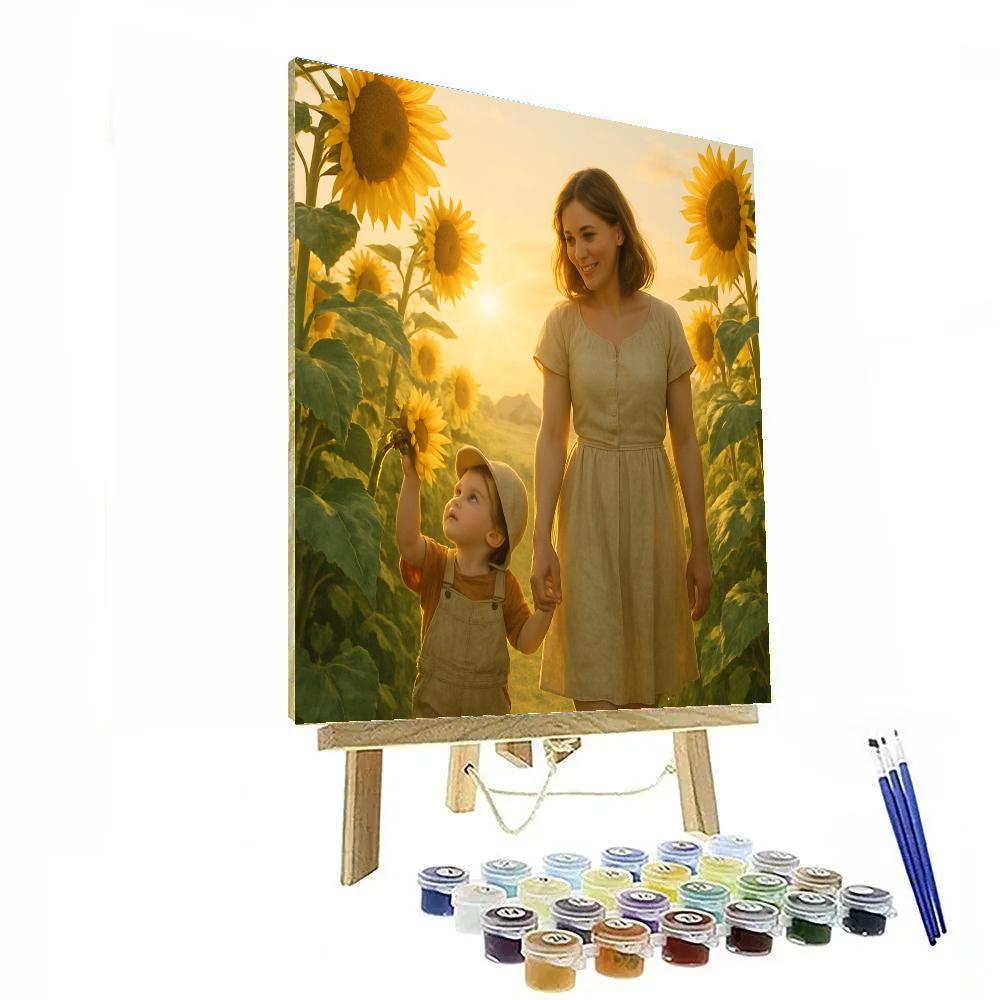 Mother And Child Sunflower Walk DIY paint by numbers