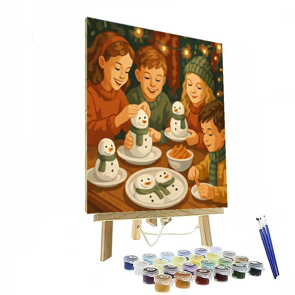 Snowman Supper Paint by numbers art