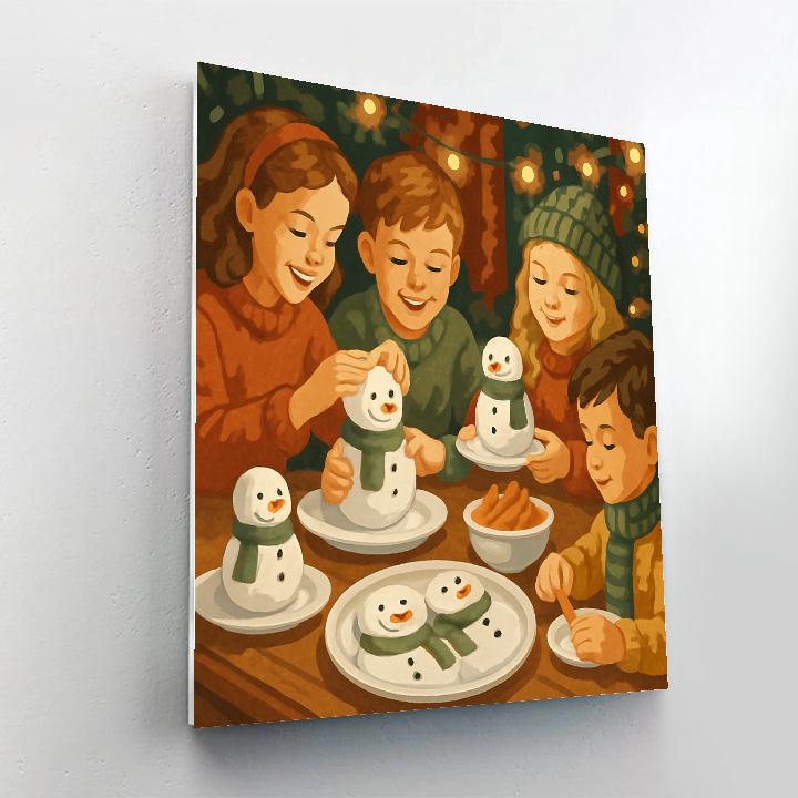 Snowman Supper Paint by numbers art