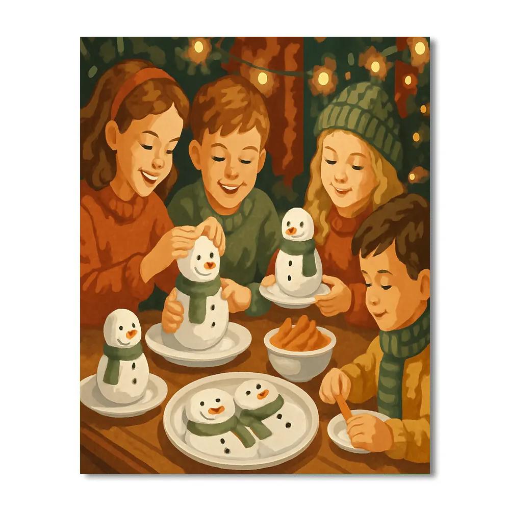 Snowman Supper Paint by numbers art