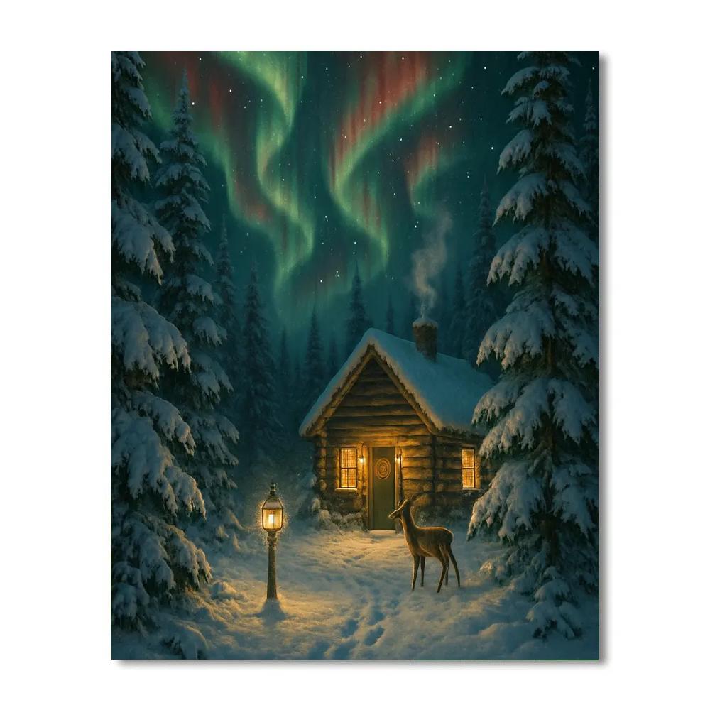 Christmas Aurora Hearth Painting by numbers kit