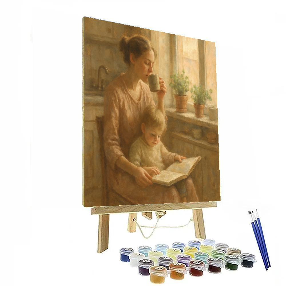 Quiet Morning With Mom paint by color