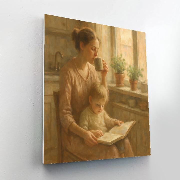 Quiet Morning With Mom paint by color