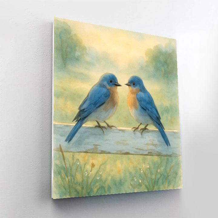 Dawn Bluebird By The Fence Painting by numbers kit