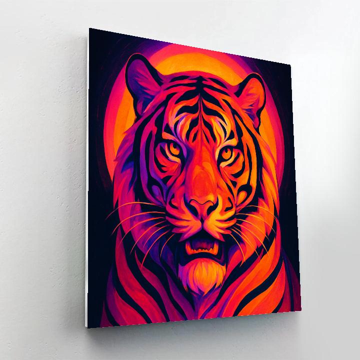 Sunset Tiger Colorblock paint by numbers