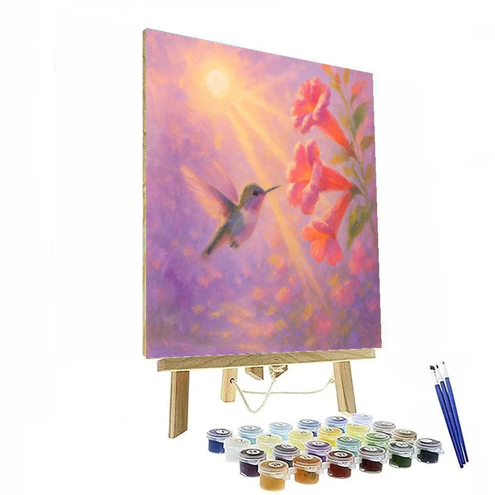 Hummingbird Garden Whisper paint by numbers