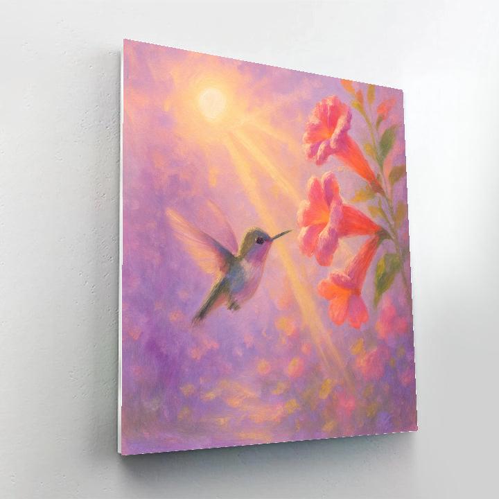Hummingbird Garden Whisper paint by numbers
