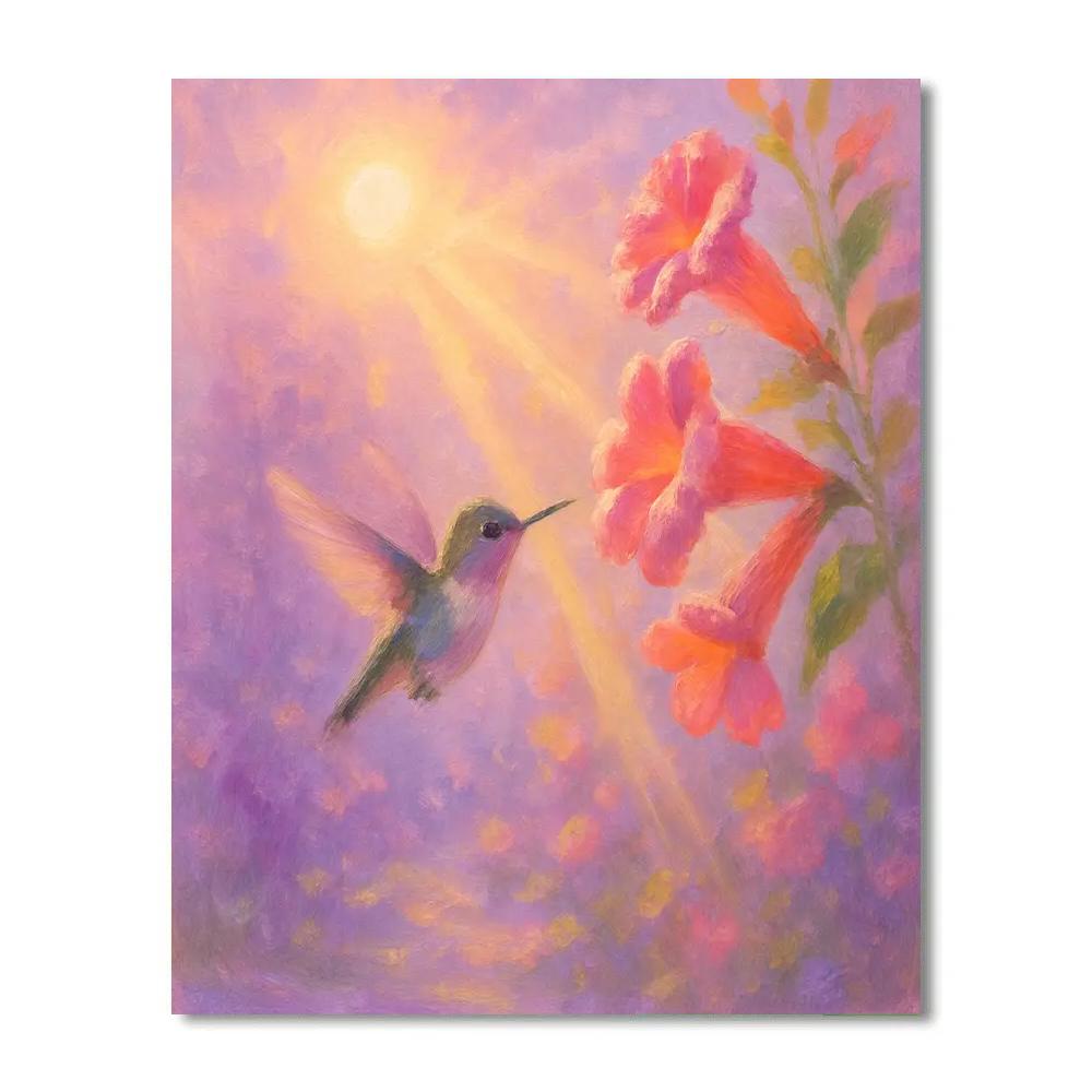 Hummingbird Garden Whisper paint by numbers
