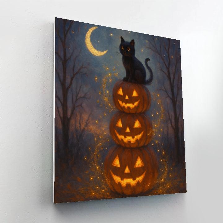 Moonlit Jack O Lantern Stack Numbered painting kits
