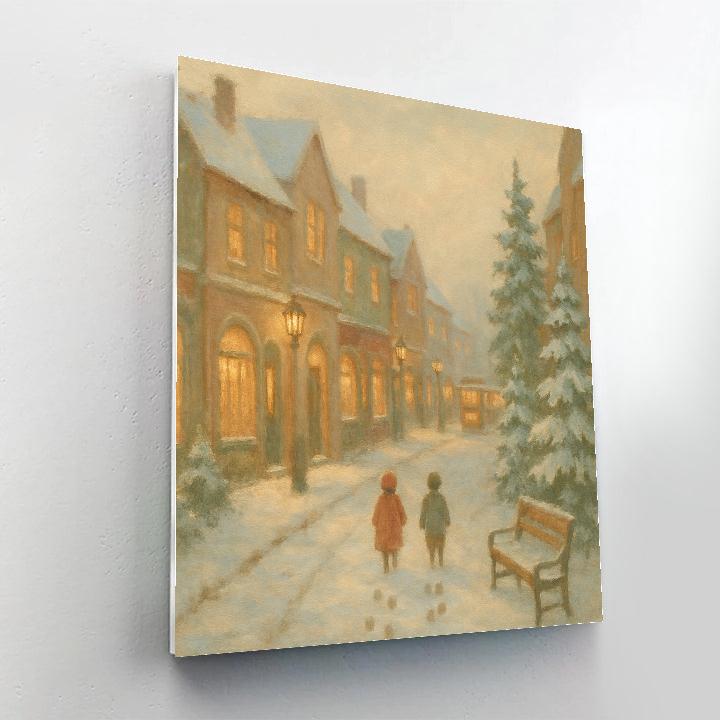 Quiet Snow Lane Painted Cityscape painting number kit