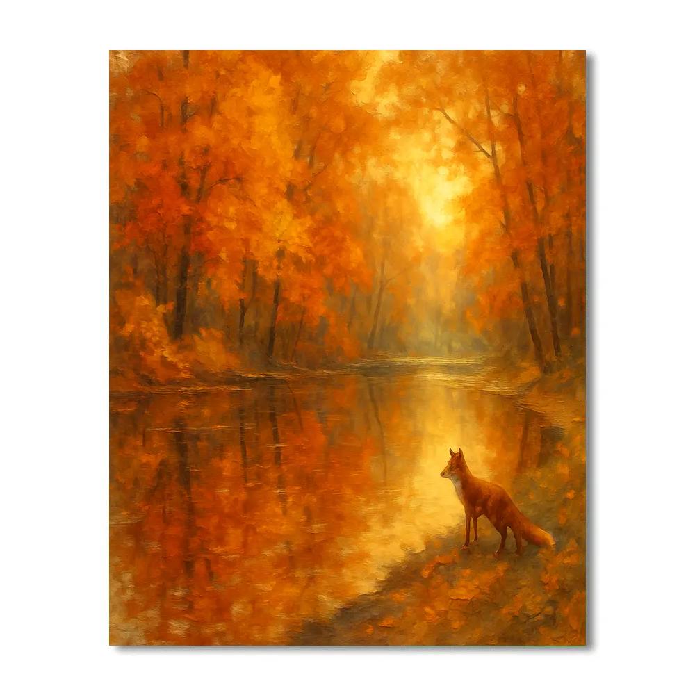 Autumn Reflections At Willow Point Paint by numbers art