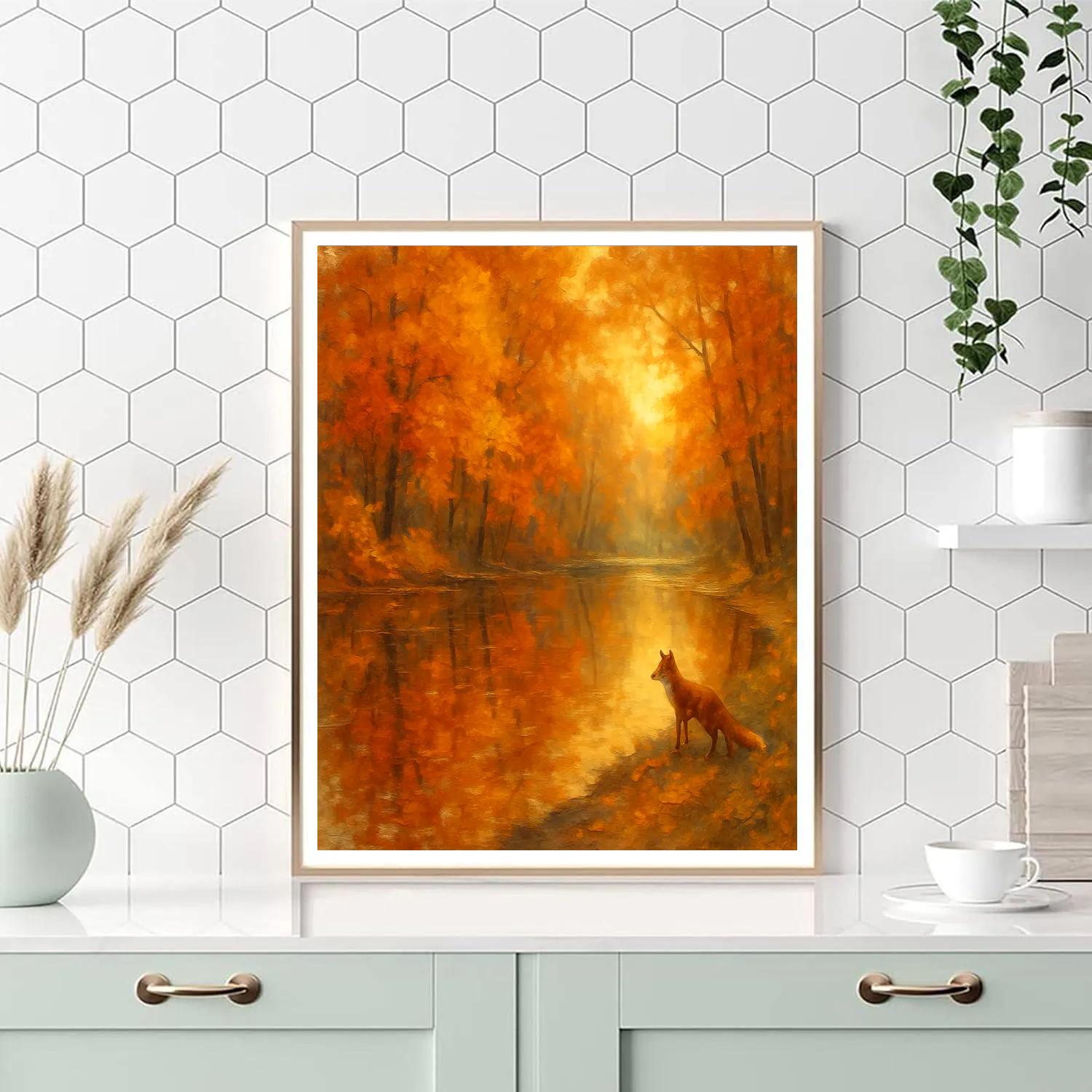 Autumn Reflections At Willow Point Paint by numbers art