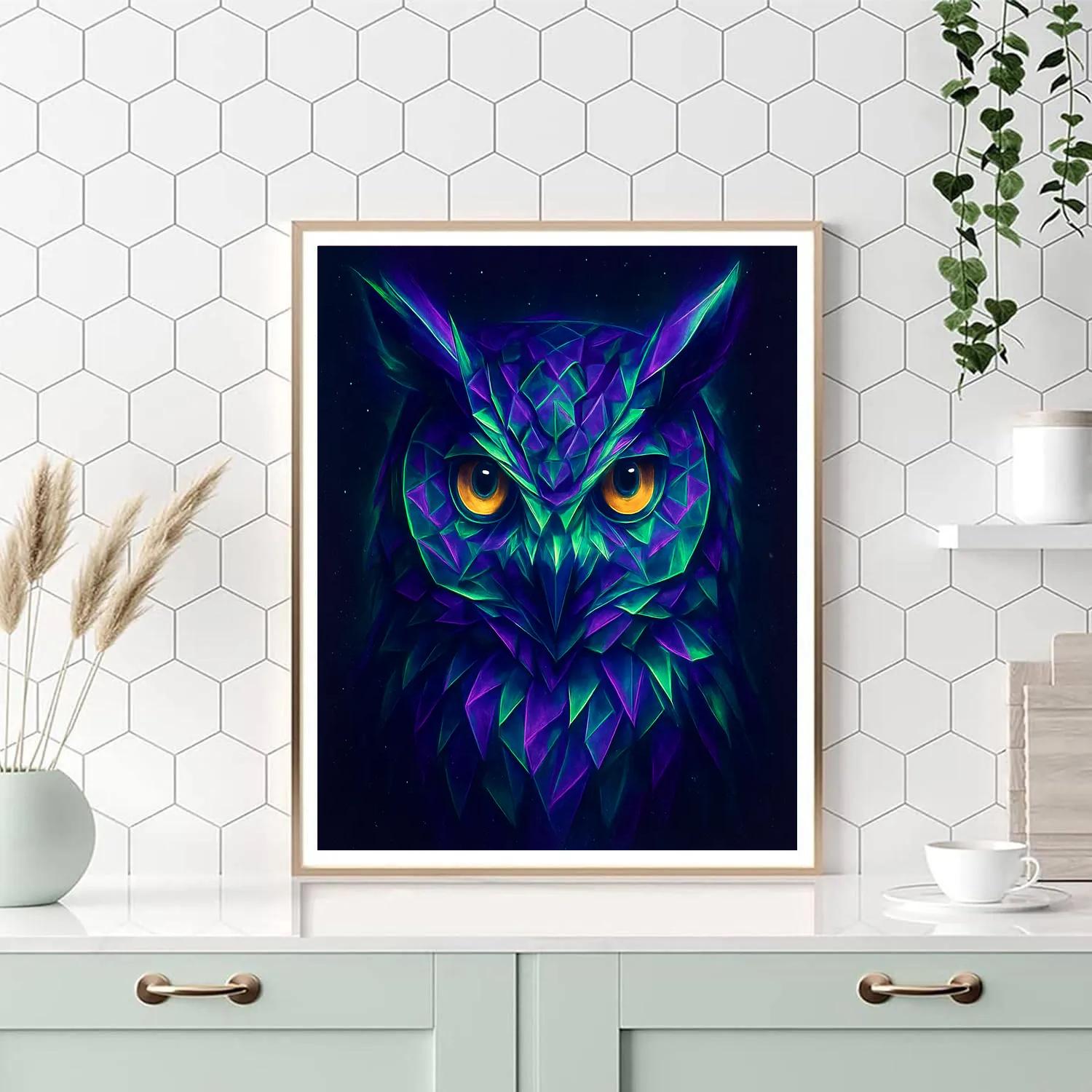 Midnight Owl Prism paint by numbers