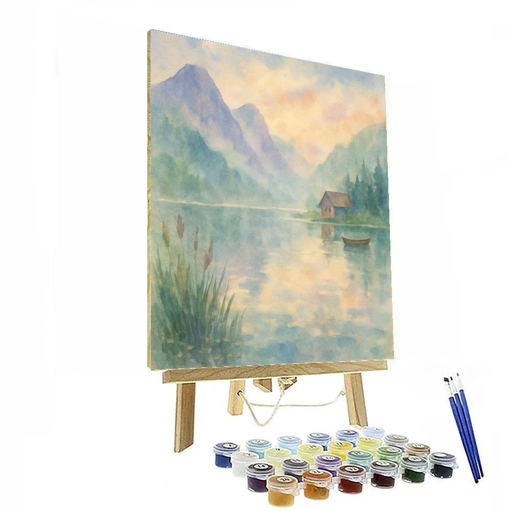 Misty Lake Mirror DIY paint by numbers