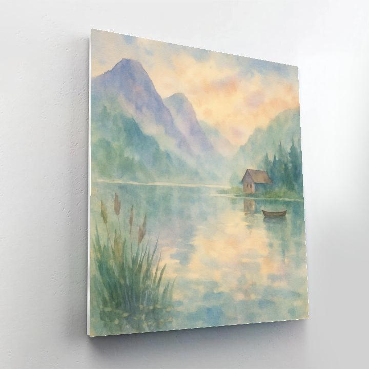 Misty Lake Mirror DIY paint by numbers