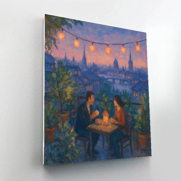 Rooftop Garden Twilight View Painting by numbers kit