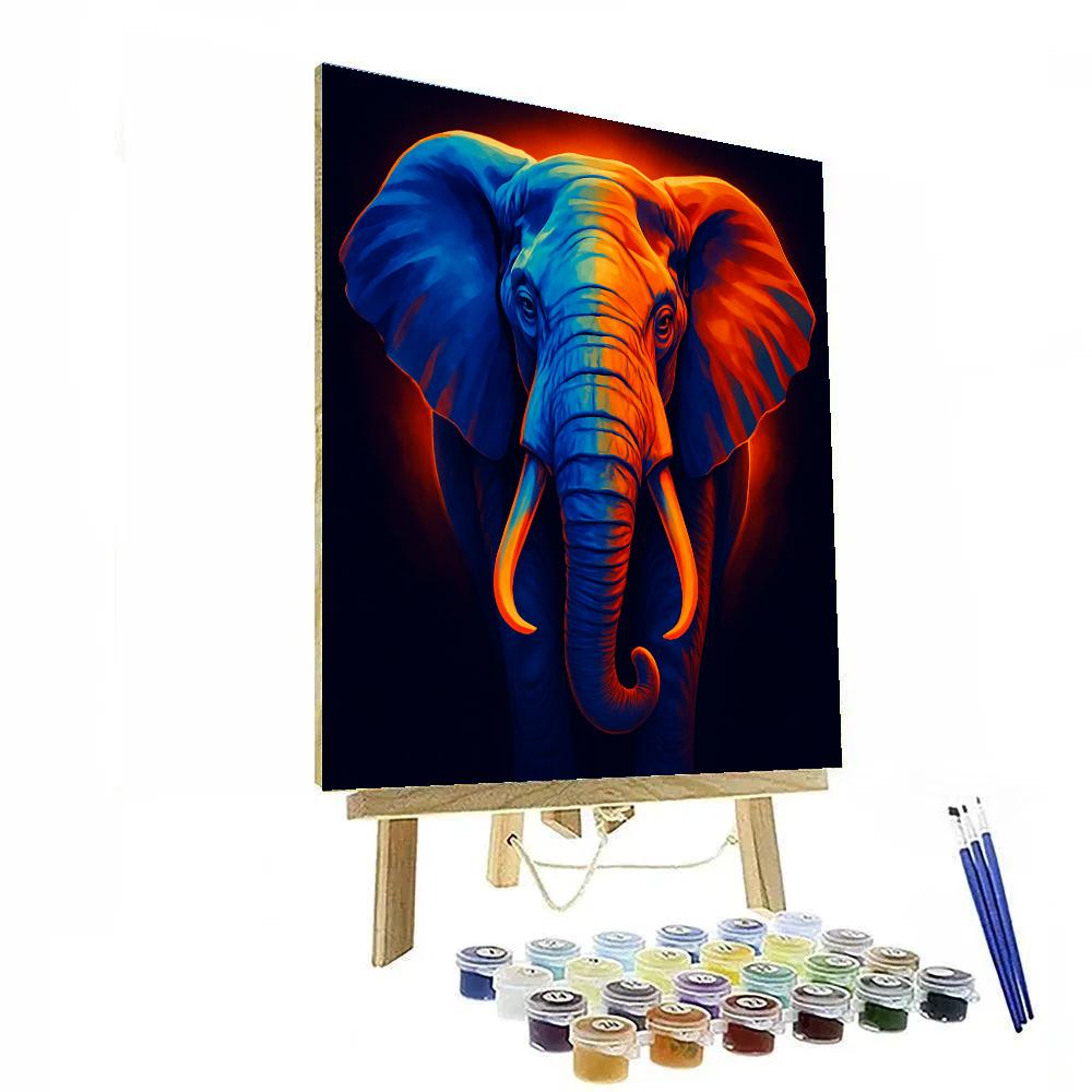 Chromatic Elephant Portrait Numbered painting kits