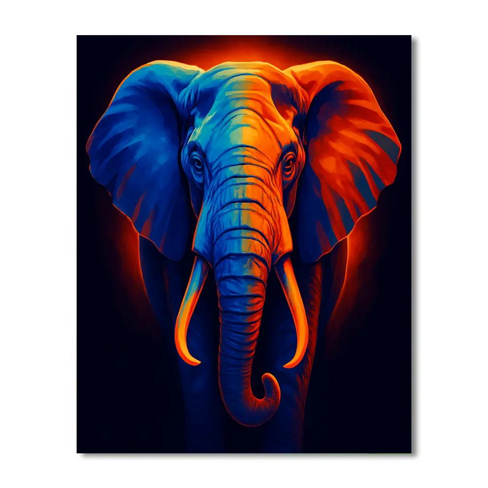 Chromatic Elephant Portrait Numbered painting kits