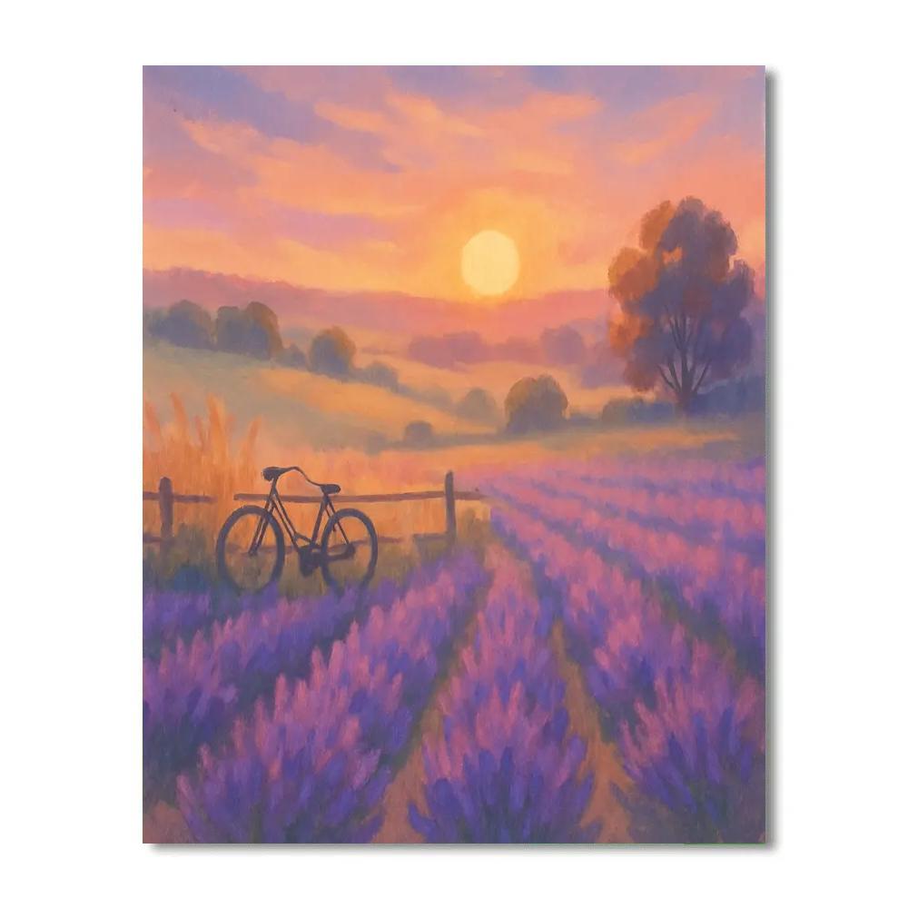 Lavender Meadow Sundown Numbered painting kits
