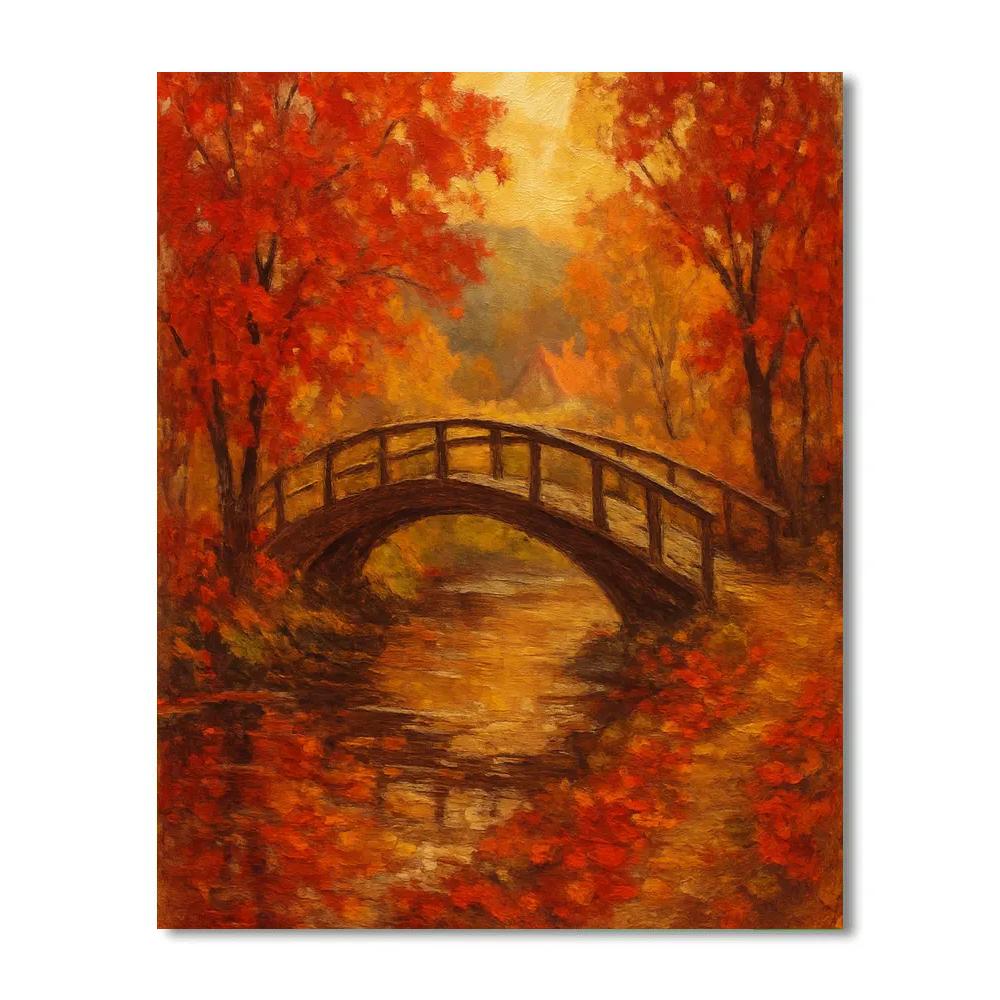 Crimson Maple Bridge Paint by numbers kits