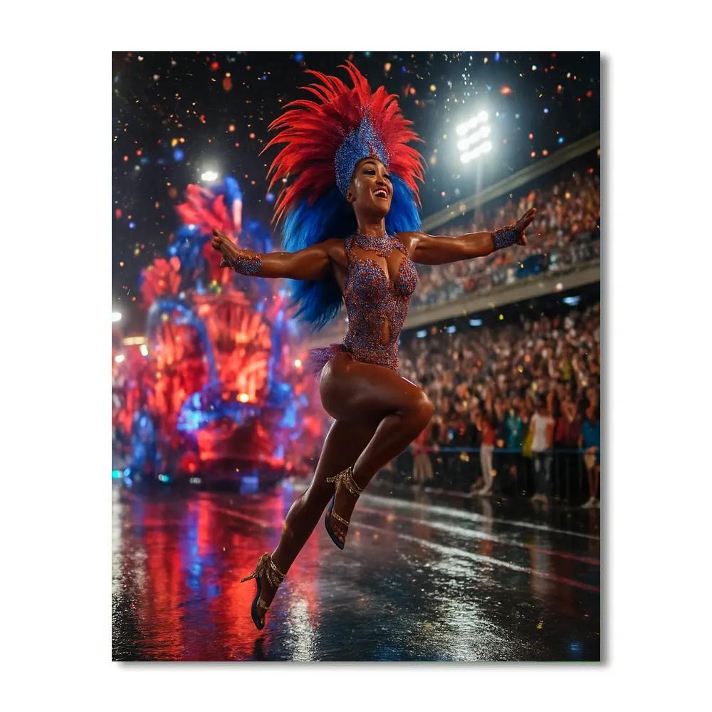 Carnival Samba Dancer Leading The Parade paint by color