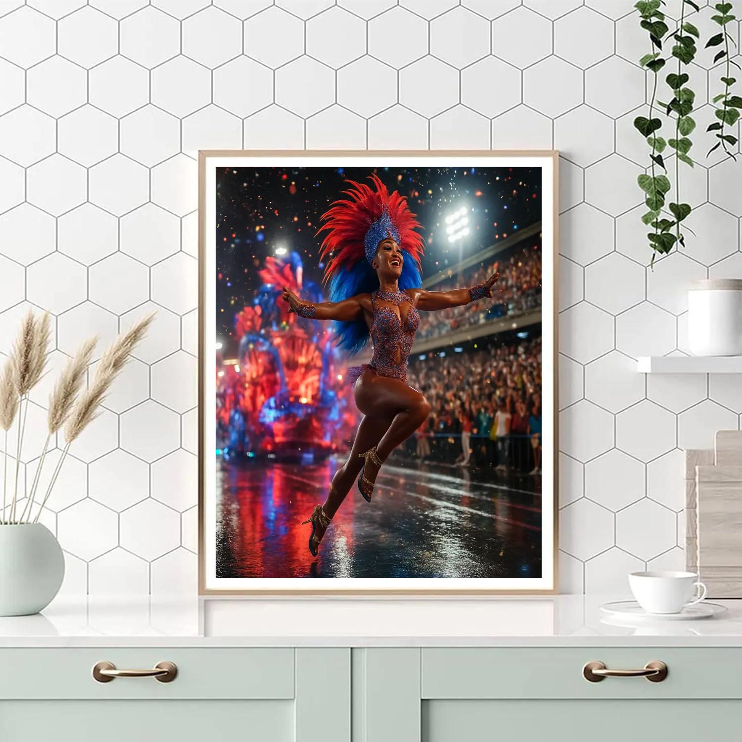 Carnival Samba Dancer Leading The Parade paint by color