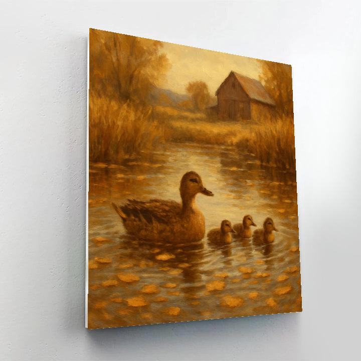 Pond Ducks In Late Autumn paint by numbers