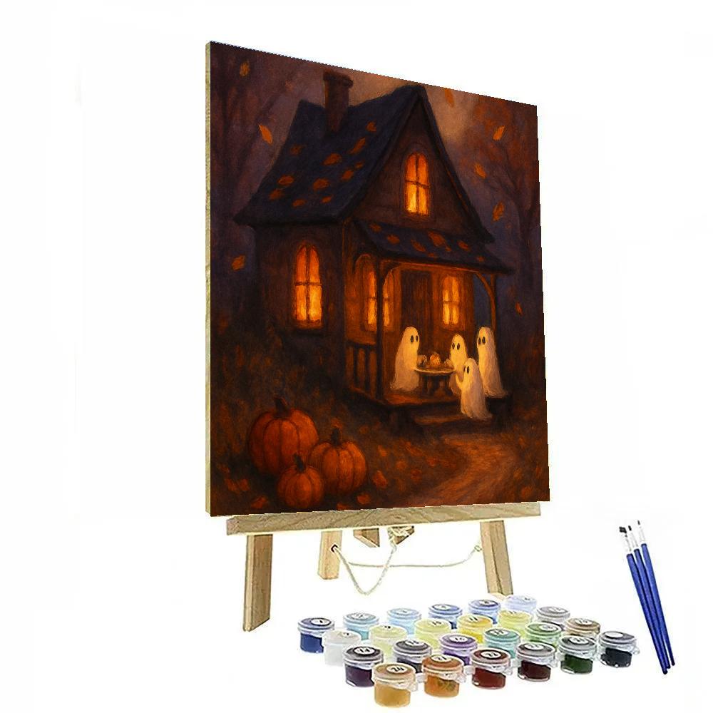 Cozy Haunted House Nook Number painting