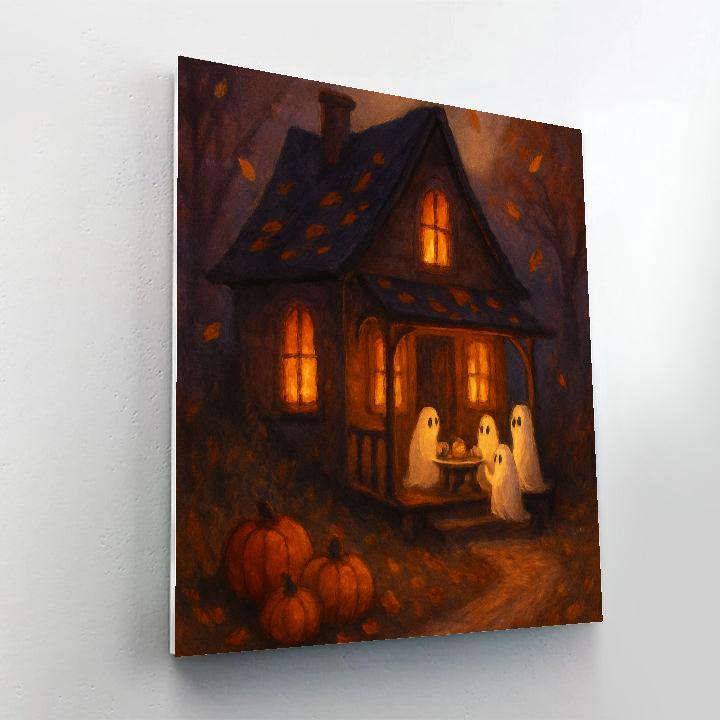 Cozy Haunted House Nook Number painting