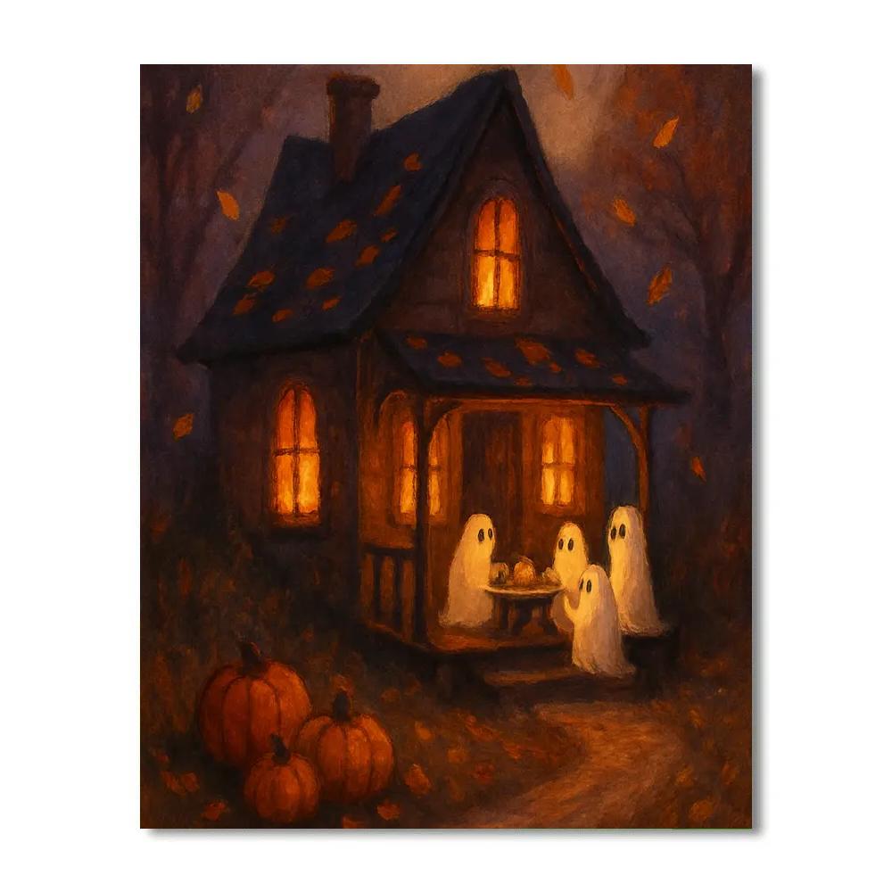 Cozy Haunted House Nook Number painting