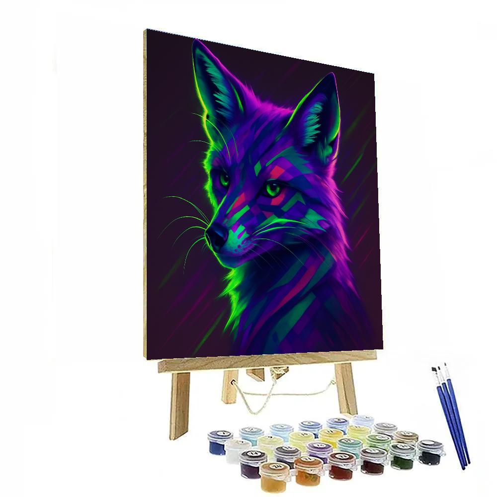 Neon Fox Signal Painting by numbers kit