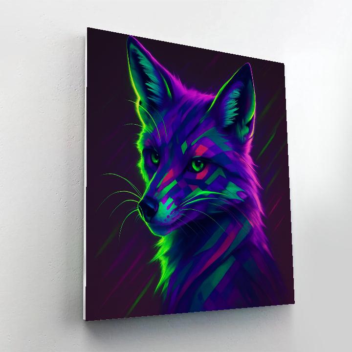 Neon Fox Signal Painting by numbers kit