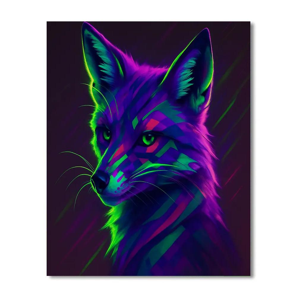 Neon Fox Signal Painting by numbers kit