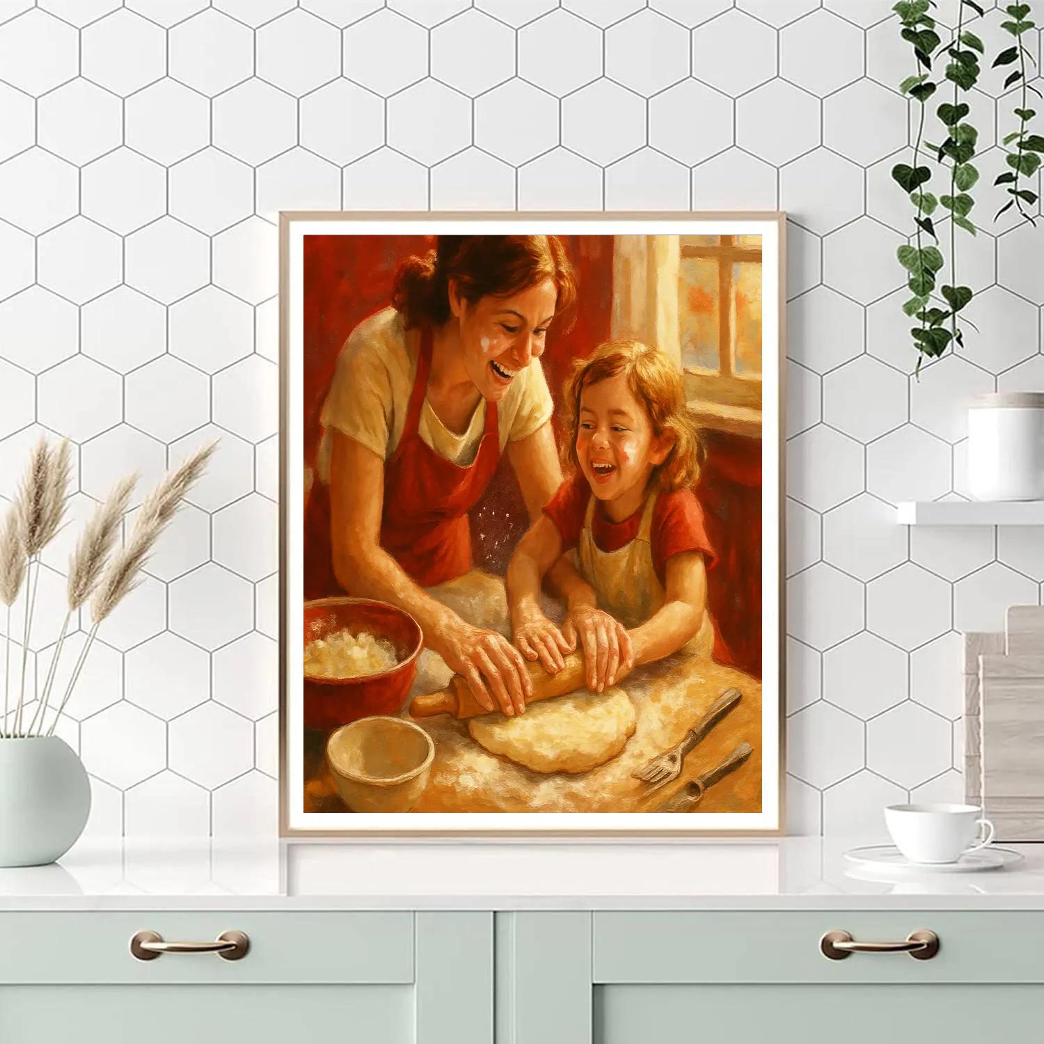 Cooking With Mom Kitchen Joy Painting by numbers kit