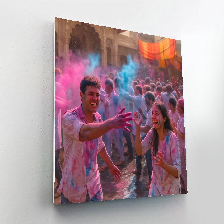 Holi Powders In Mathura Streets painting number kit