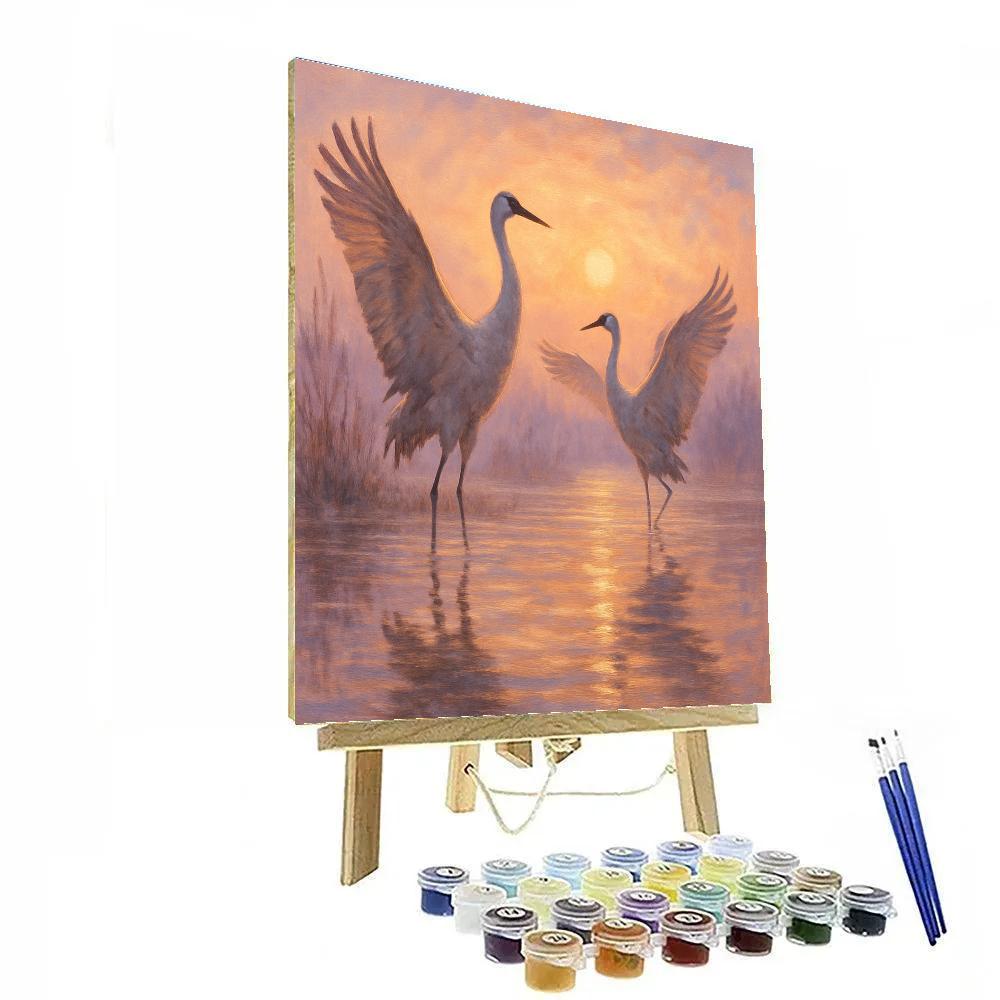 Sunrise Cranes On The Marsh Paint by numbers kits