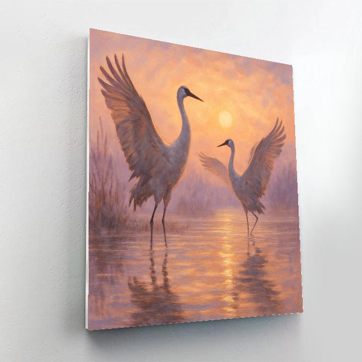 Sunrise Cranes On The Marsh Paint by numbers kits