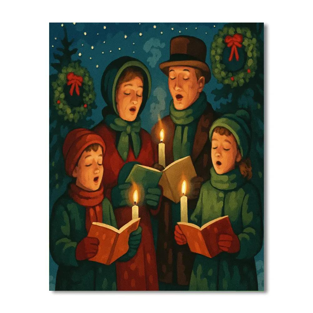Twinkling Star Carolers Painting by numbers kit