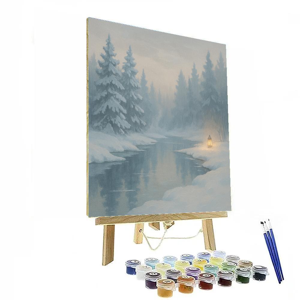Winter Mirror At Frosted Bay Painting by numbers kit