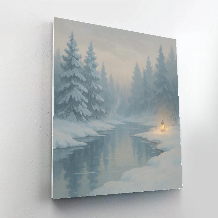 Winter Mirror At Frosted Bay Painting by numbers kit